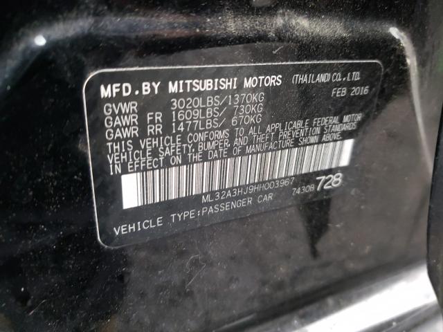 Photo 9 VIN: ML32A3HJ9HH003967 - MITSUBISHI MIRAGE ES 