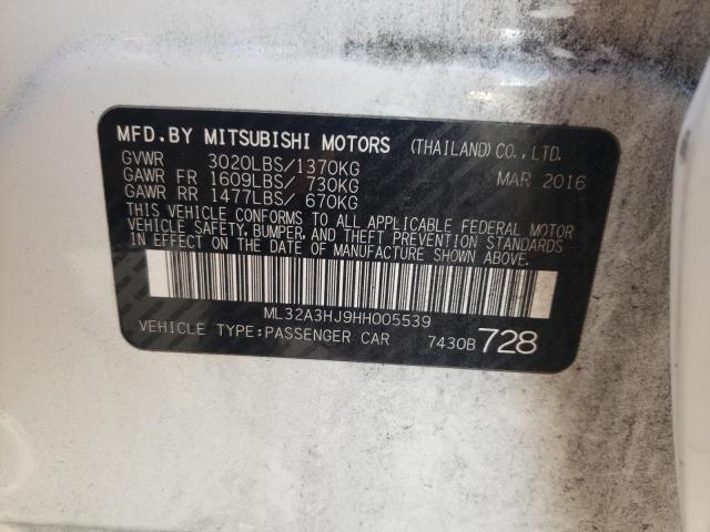 Photo 11 VIN: ML32A3HJ9HH005539 - MITSUBISHI MIRAGE ES 