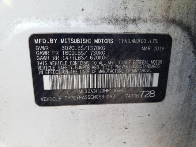 Photo 9 VIN: ML32A3HJ9HH006996 - MITSUBISHI MIRAGE ES 