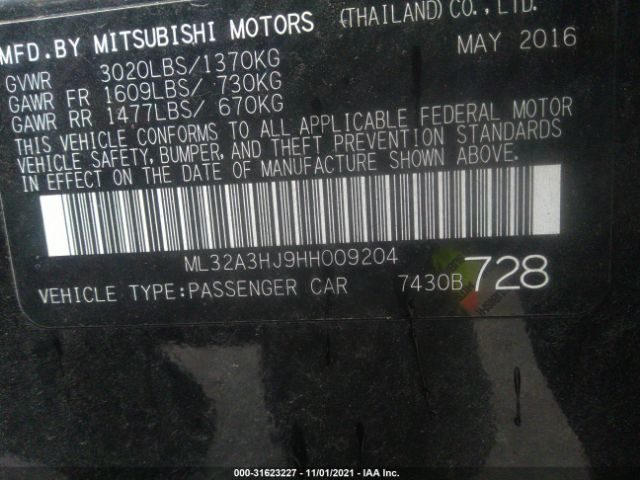 Photo 8 VIN: ML32A3HJ9HH009204 - MITSUBISHI MIRAGE 