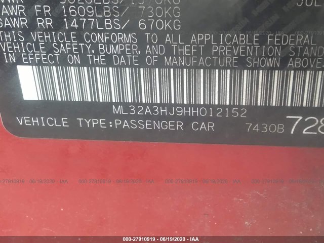 Photo 8 VIN: ML32A3HJ9HH012152 - MITSUBISHI MIRAGE 