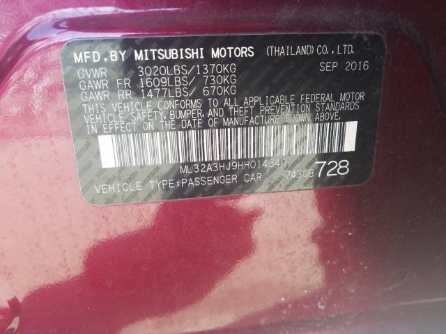 Photo 9 VIN: ML32A3HJ9HH014340 - MITSUBISHI MIRAGE ES 