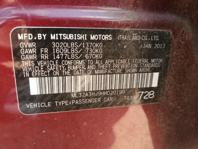 Photo 12 VIN: ML32A3HJ9HH020199 - MITSUBISHI MIRAGE ES 