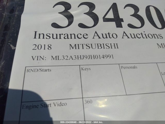 Photo 8 VIN: ML32A3HJ9JH014991 - MITSUBISHI MIRAGE 