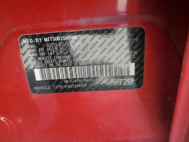 Photo 11 VIN: ML32A3HJ9KH010263 - MITSUBISHI MIRAGE ES 