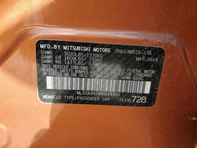 Photo 11 VIN: ML32A3HJ9KH014555 - MITSUBISHI MIRAGE ES 