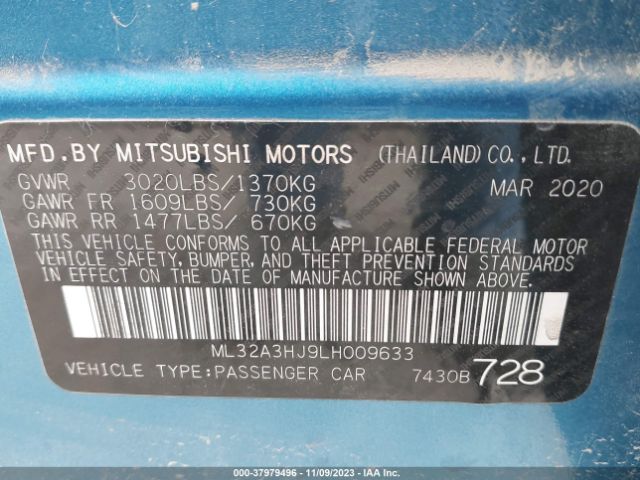 Photo 8 VIN: ML32A3HJ9LH009633 - MITSUBISHI MIRAGE 