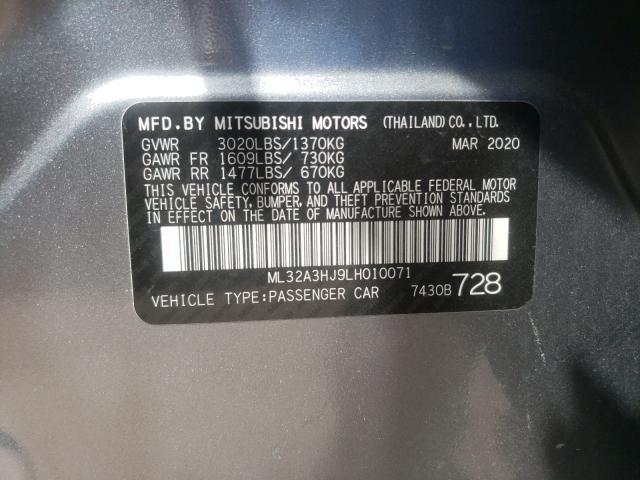 Photo 9 VIN: ML32A3HJ9LH010071 - MITSUBISHI MIRAGE ES 