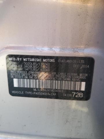 Photo 11 VIN: ML32A3HJXFH036943 - MITSUBISHI MIRAGE DE 