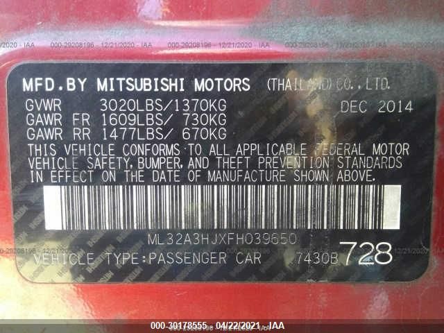 Photo 8 VIN: ML32A3HJXFH039650 - MITSUBISHI MIRAGE 