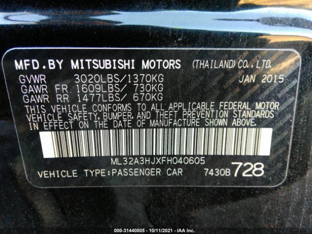 Photo 8 VIN: ML32A3HJXFH040605 - MITSUBISHI MIRAGE 