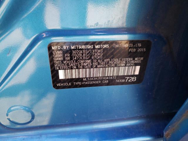 Photo 9 VIN: ML32A3HJXFH043472 - MITSUBISHI MIRAGE DE 