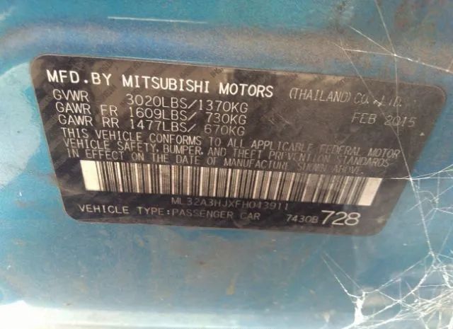 Photo 8 VIN: ML32A3HJXFH043911 - MITSUBISHI MIRAGE 