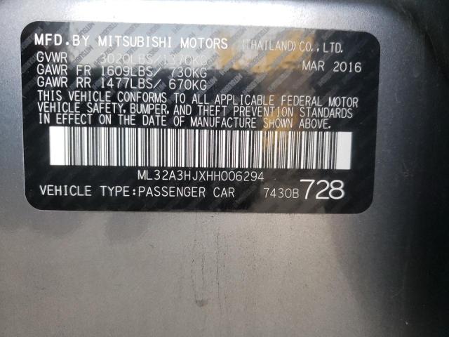 Photo 9 VIN: ML32A3HJXHH006294 - MITSUBISHI MIRAGE ES 