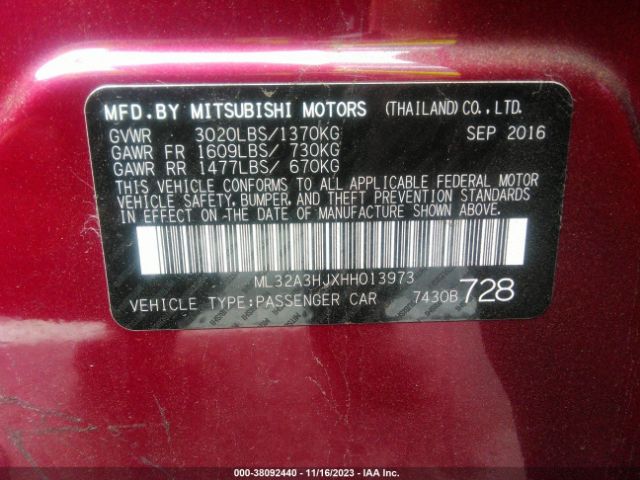 Photo 8 VIN: ML32A3HJXHH013973 - MITSUBISHI MIRAGE 