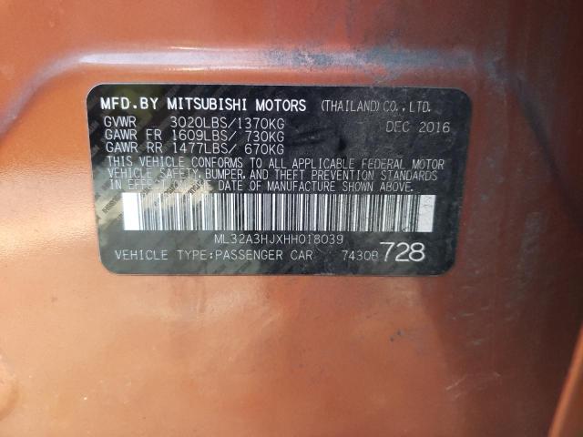 Photo 11 VIN: ML32A3HJXHH018039 - MITSUBISHI MIRAGE ES 