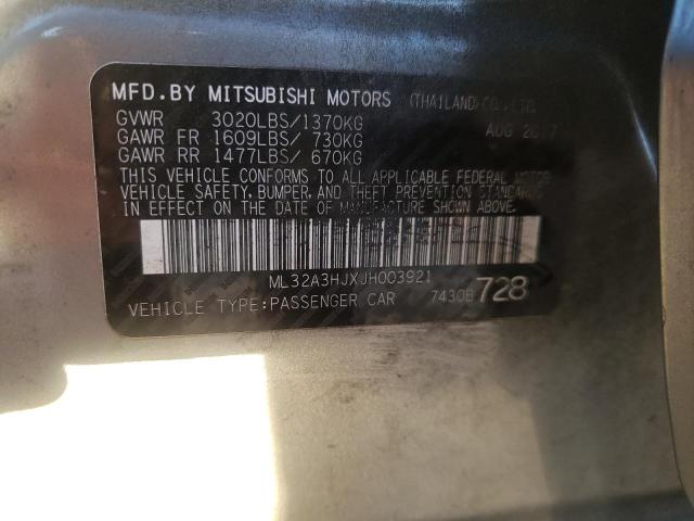 Photo 9 VIN: ML32A3HJXJH003921 - MITSUBISHI MIRAGE ES 