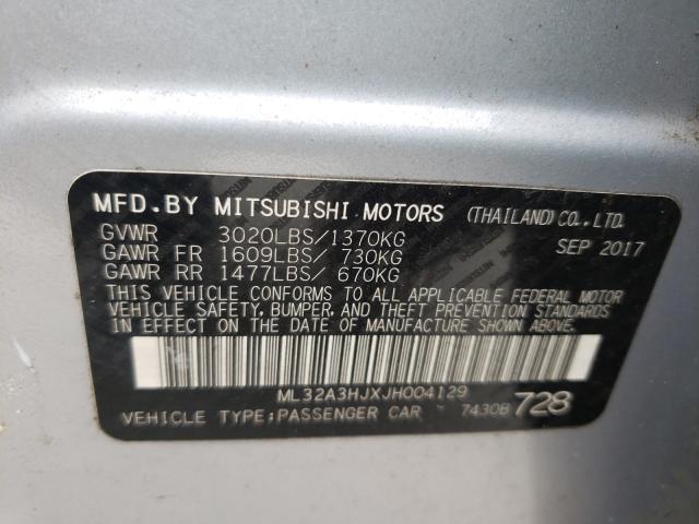 Photo 9 VIN: ML32A3HJXJH004129 - MITSUBISHI MIRAGE ES 