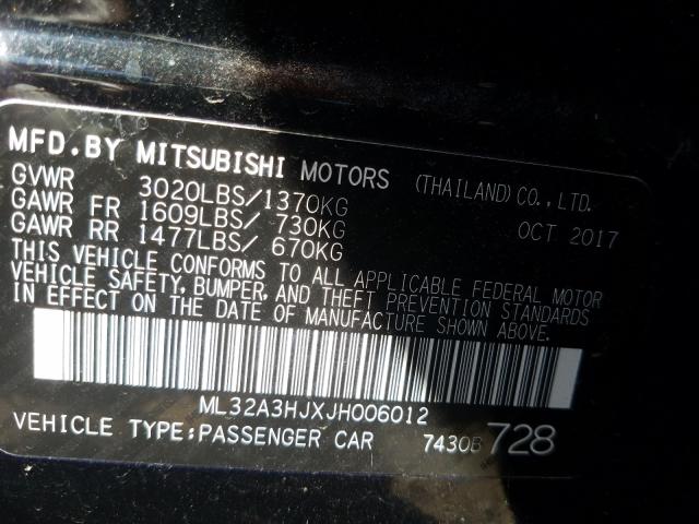 Photo 9 VIN: ML32A3HJXJH006012 - MITSUBISHI MIRAGE ES 