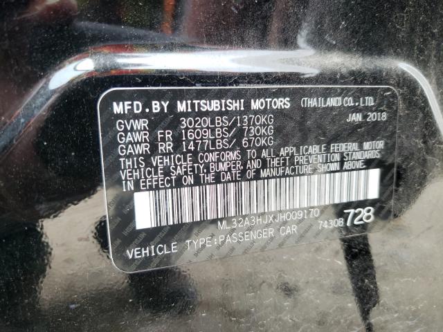 Photo 9 VIN: ML32A3HJXJH009170 - MITSUBISHI MIRAGE ES 