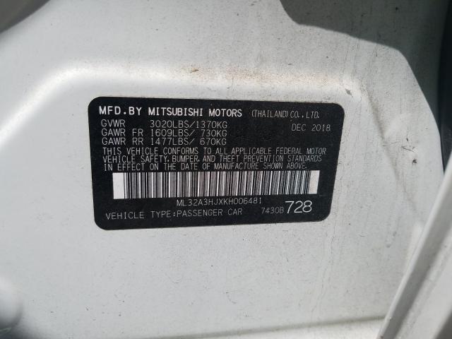 Photo 9 VIN: ML32A3HJXKH006481 - MITSUBISHI MIRAGE ES 