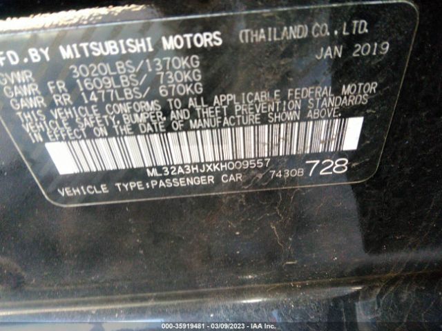 Photo 8 VIN: ML32A3HJXKH009557 - MITSUBISHI MIRAGE 