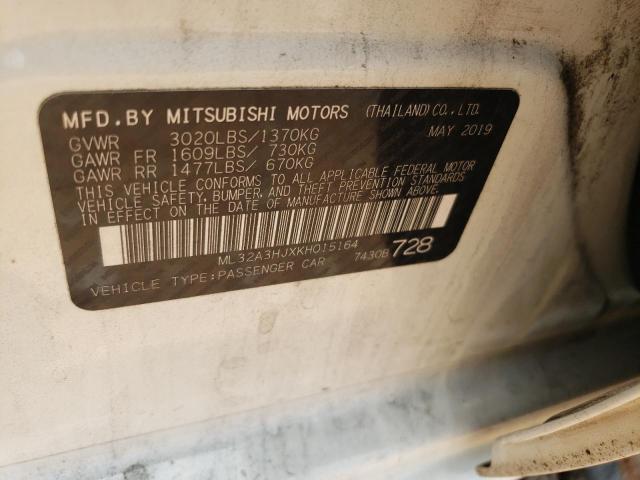 Photo 9 VIN: ML32A3HJXKH015164 - MITSUBISHI MIRAGE ES 