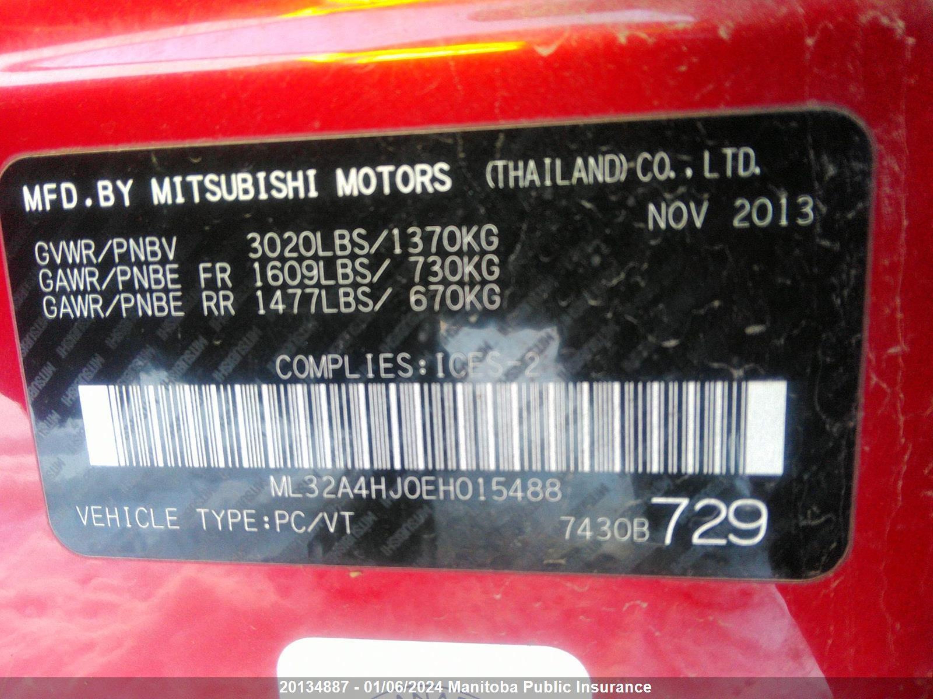 Photo 8 VIN: ML32A4HJ0EH015488 - MITSUBISHI MIRAGE 