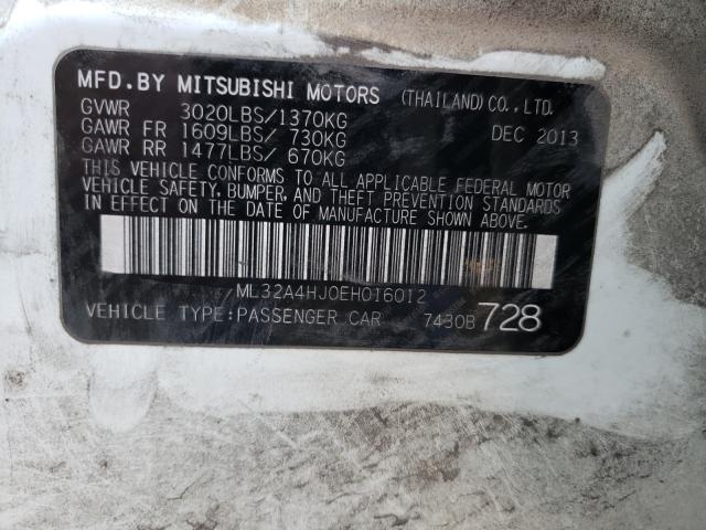 Photo 9 VIN: ML32A4HJ0EH016012 - MITSUBISHI MIRAGE ES 