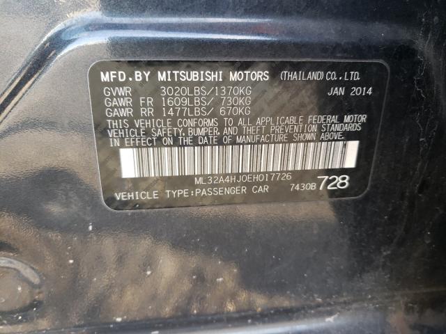 Photo 9 VIN: ML32A4HJ0EH017726 - MITSUBISHI MIRAGE ES 