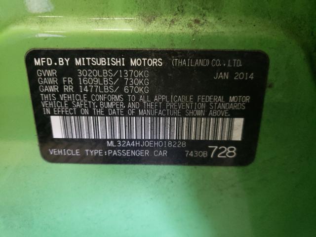 Photo 9 VIN: ML32A4HJ0EH018228 - MITSUBISHI MIRAGE ES 