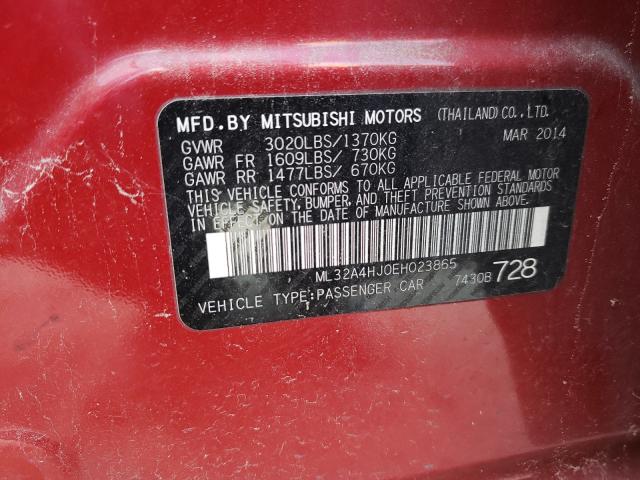 Photo 9 VIN: ML32A4HJ0EH023865 - MITSUBISHI MIRAGE ES 