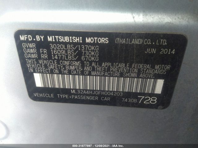 Photo 8 VIN: ML32A4HJ0FH004203 - MITSUBISHI MIRAGE 