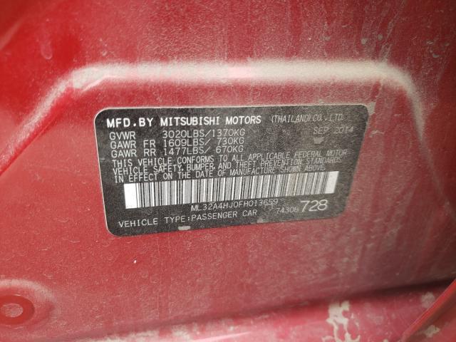 Photo 9 VIN: ML32A4HJ0FH013659 - MITSUBISHI MIRAGE ES 