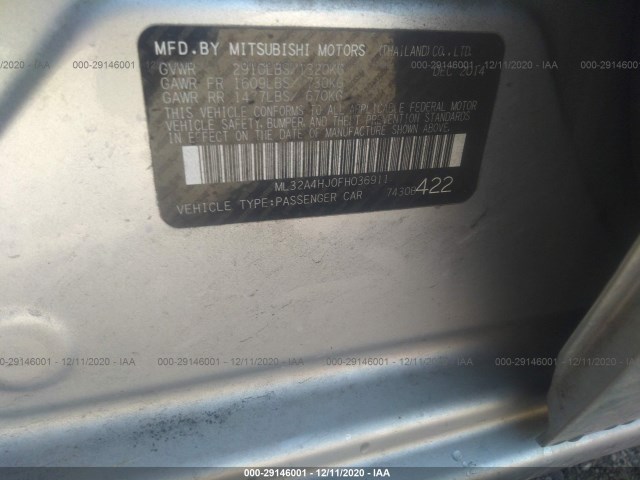 Photo 8 VIN: ML32A4HJ0FH036911 - MITSUBISHI MIRAGE 