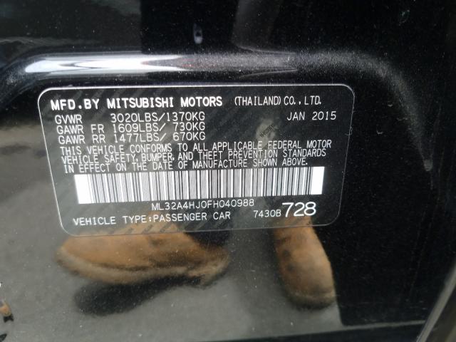 Photo 9 VIN: ML32A4HJ0FH040988 - MITSUBISHI MIRAGE ES 