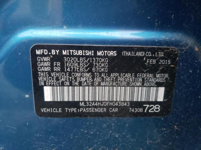 Photo 9 VIN: ML32A4HJ0FH043843 - MITSUBISHI MIRAGE ES 