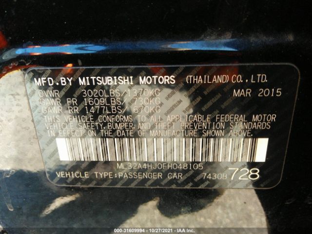 Photo 8 VIN: ML32A4HJ0FH048105 - MITSUBISHI MIRAGE 