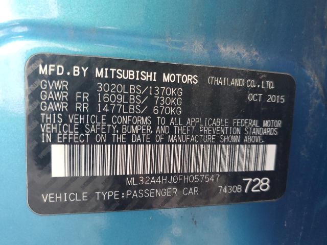 Photo 11 VIN: ML32A4HJ0FH057547 - MITSUBISHI MIRAGE ES 