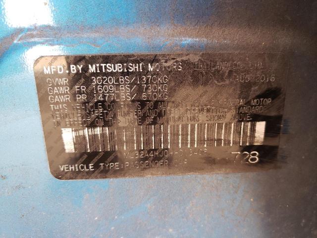 Photo 9 VIN: ML32A4HJ0HH013406 - MITSUBISHI MIRAGE SE 