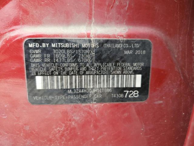 Photo 11 VIN: ML32A4HJ0JH011886 - MITSUBISHI MIRAGE 