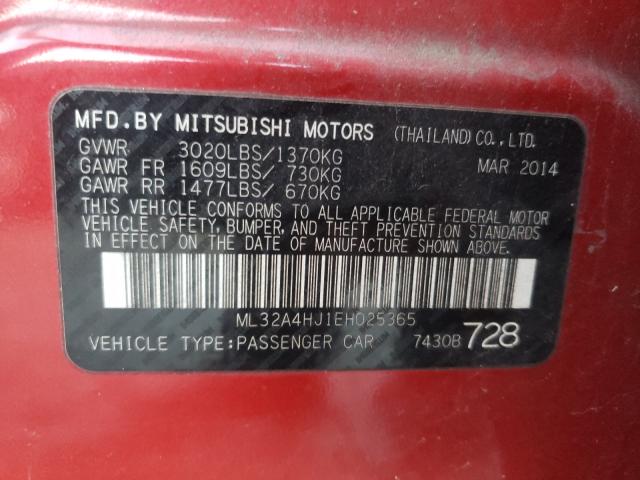 Photo 9 VIN: ML32A4HJ1EH025365 - MITSUBISHI MIRAGE ES 