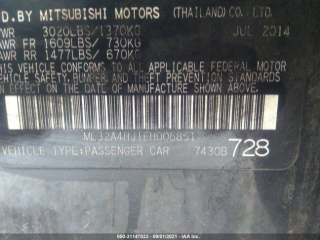 Photo 8 VIN: ML32A4HJ1FH006851 - MITSUBISHI MIRAGE 