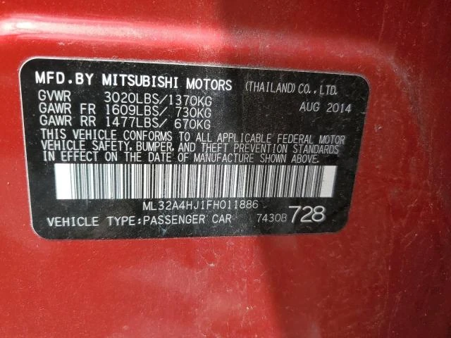 Photo 12 VIN: ML32A4HJ1FH011886 - MITSUBISHI MIRAGE ES 