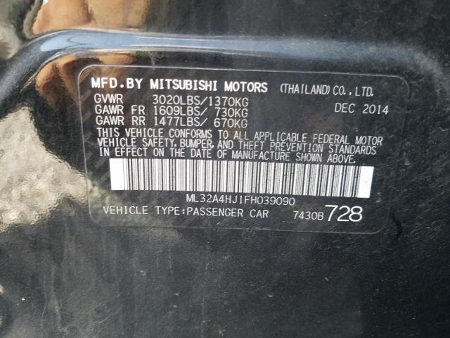 Photo 9 VIN: ML32A4HJ1FH039090 - MITSUBISHI MIRAGE ES 