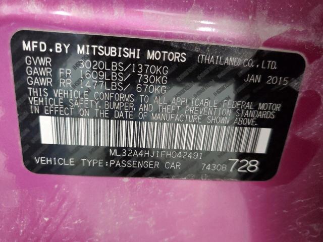 Photo 11 VIN: ML32A4HJ1FH042491 - MITSUBISHI MIRAGE ES 