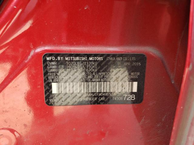 Photo 11 VIN: ML32A4HJ1FH049151 - MITSUBISHI MIRAGE ES 