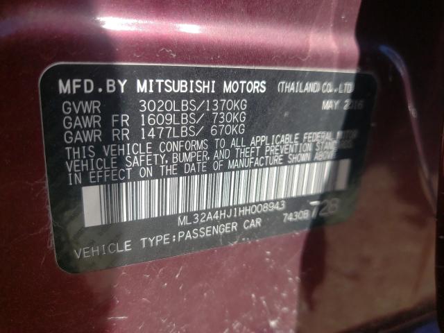 Photo 9 VIN: ML32A4HJ1HH008943 - MITSUBISHI MIRAGE 