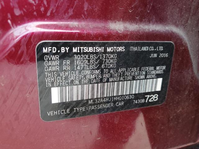 Photo 12 VIN: ML32A4HJ1HH010630 - MITSUBISHI MIRAGE SE 