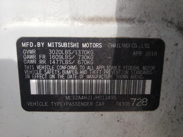 Photo 9 VIN: ML32A4HJ1JH012495 - MITSUBISHI MIRAGE SE 